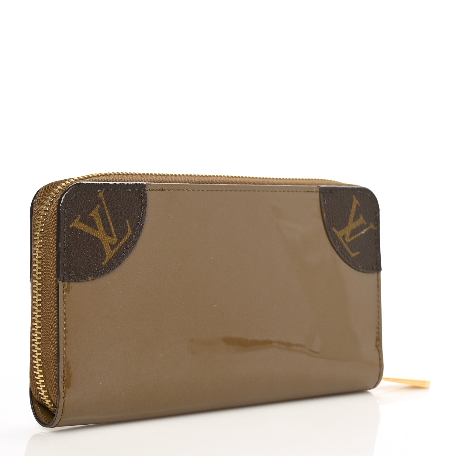 Louis Vuitton Patent Miroir Venice Zippy Wallet Vert Bronze 3 of 6