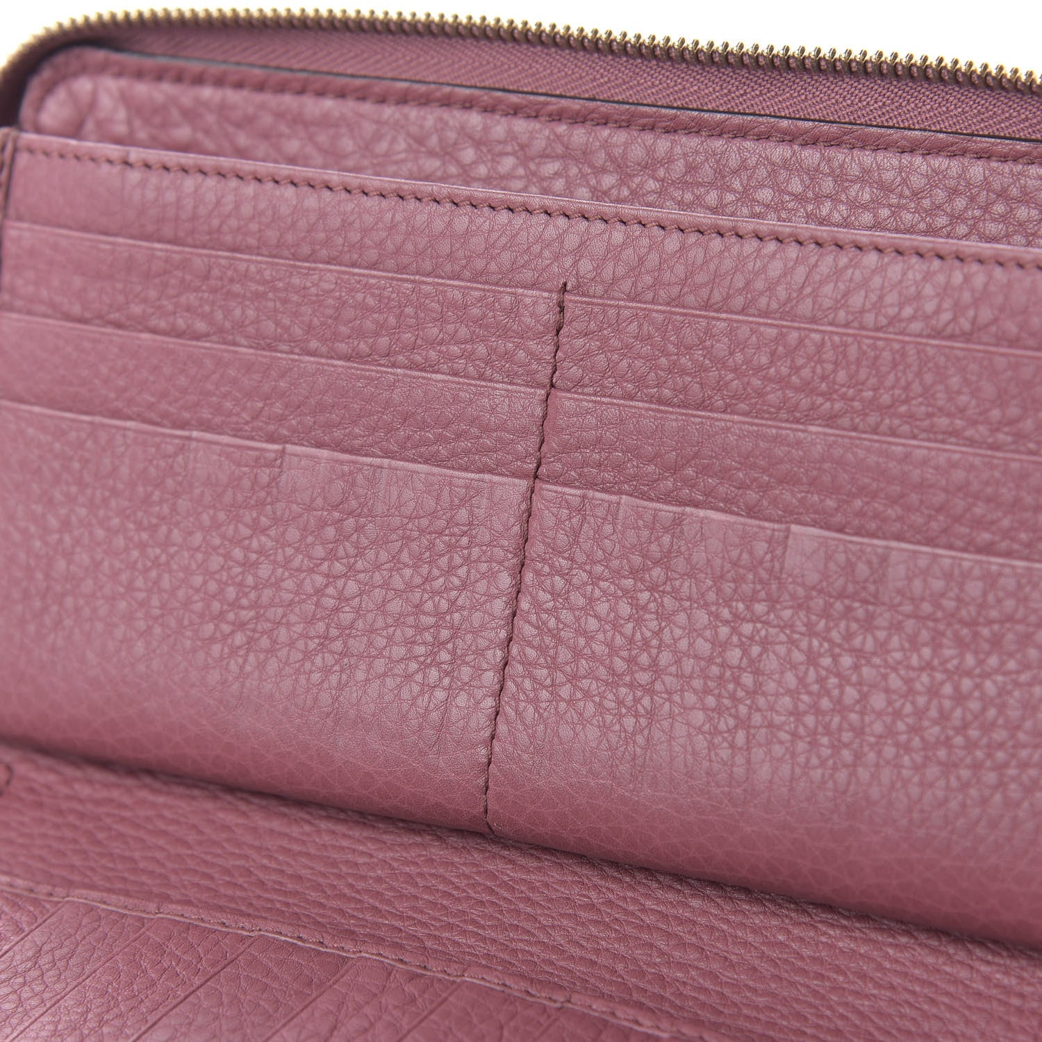 Gucci Pebbled Calfskin Soho Zip Around Wallet Peonia Flower 10 of 11