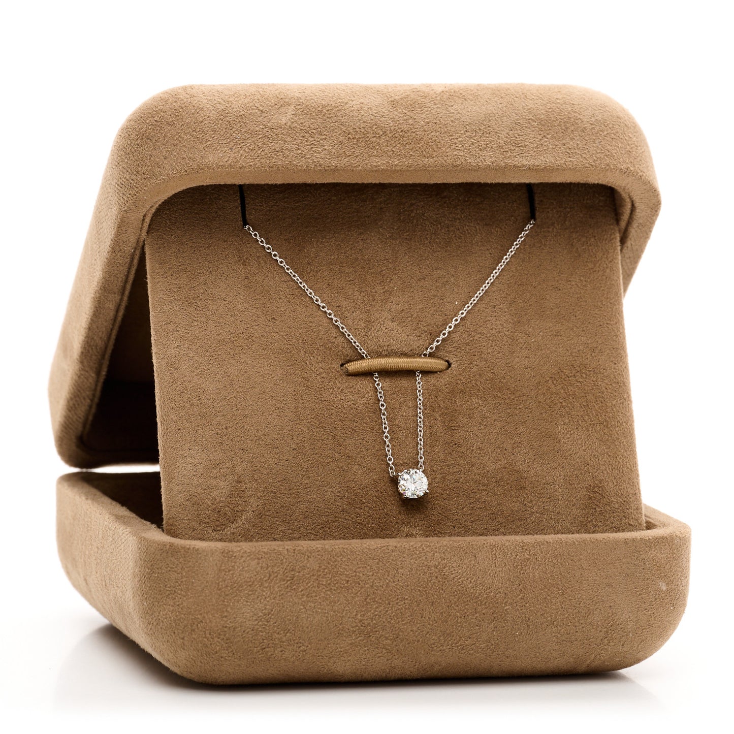 18K White Gold Diamond .52ct Solitaire Diamond Necklace