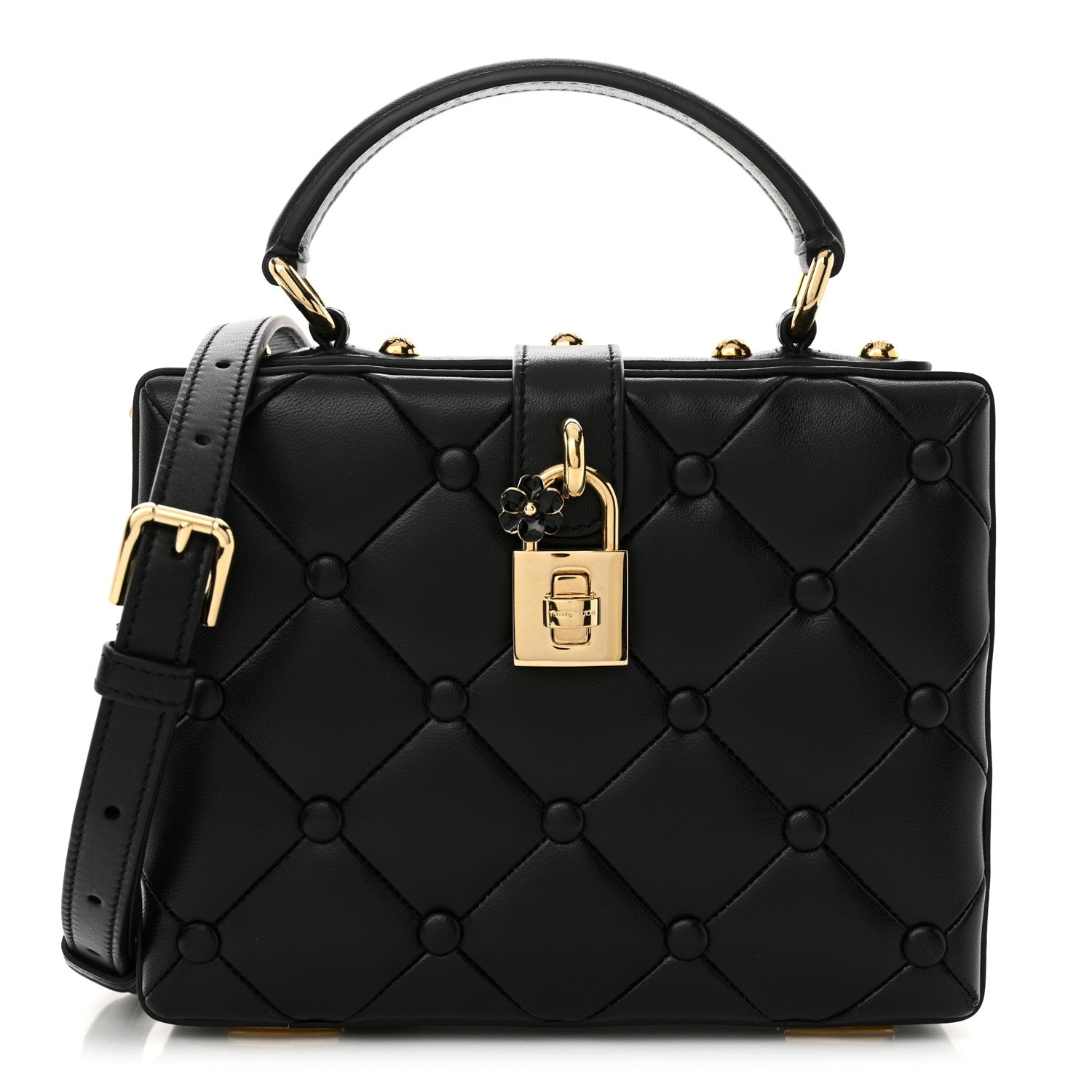 Dolce & Gabbana Lambskin Quilted Box Bag Black 1 of 10