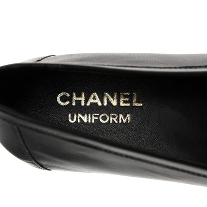 Chanel Calfskin Mens Stitched CC Loafers 42 Black 6 of 14