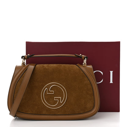 Gucci Suede Roxy Calfskin Large Blondie Top Handle Flap Bag Light Brown 11 of 11