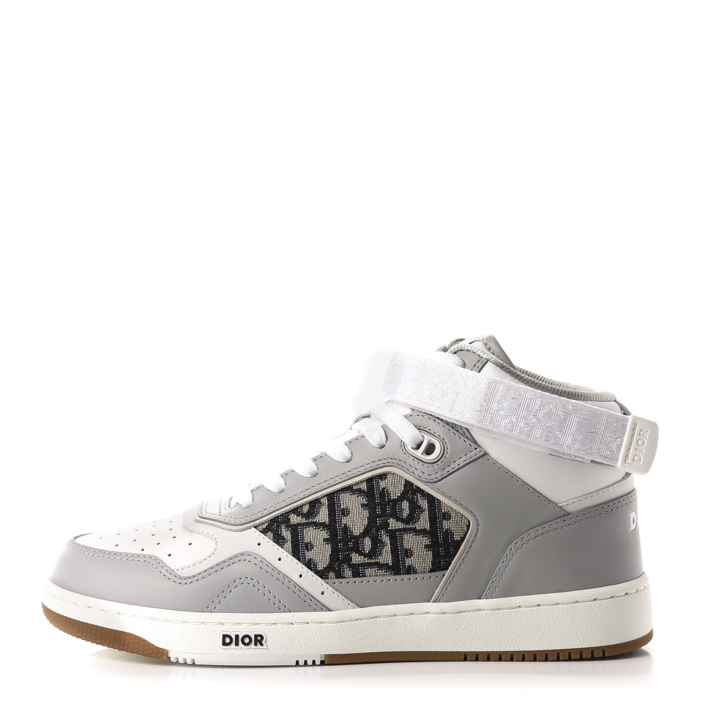 Smooth Calfskin Jacquard Oblique Mens B27 Mid Top Sneakers 40 Beige Blue