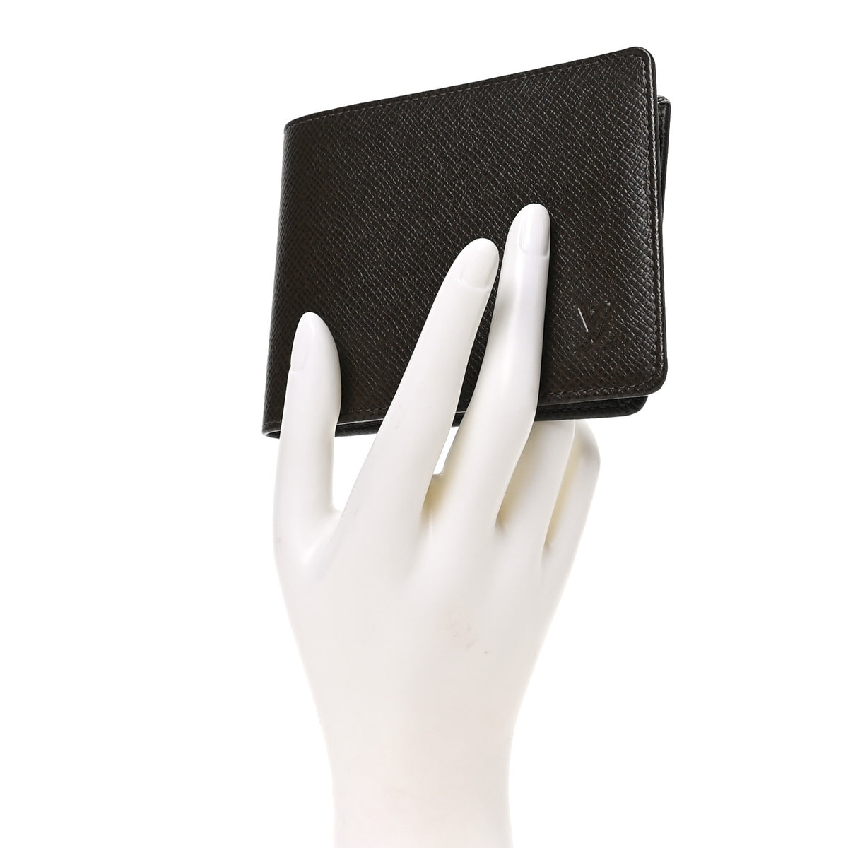 Louis Vuitton Taiga Mens Billfold Wallet 3 Flaps Grizzli 2 of 7