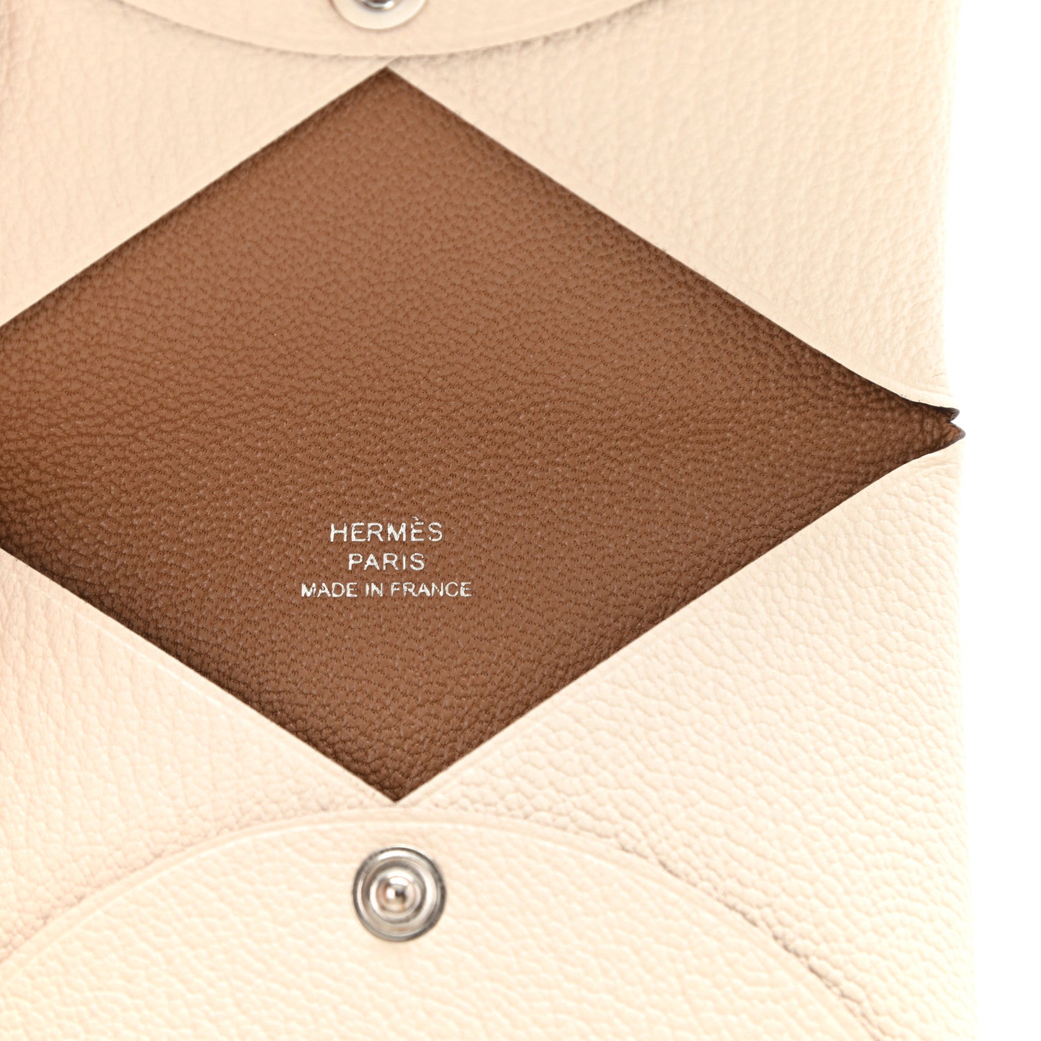Hermes Chevre Mysore Verso Calvi Card Case Nata Biscuit 6 of 7