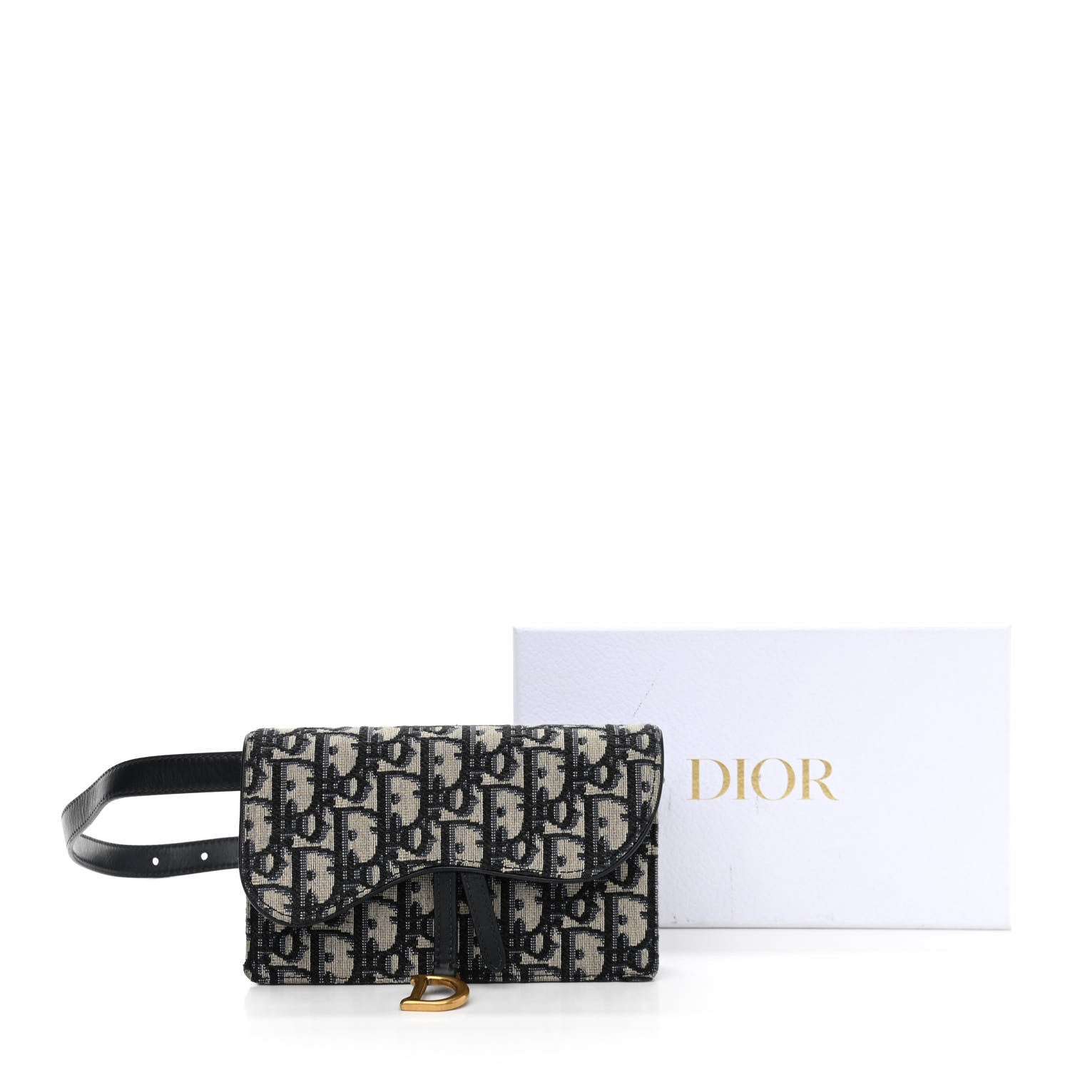 Christian Dior Oblique Saddle Belt Bag Blue 9 of 9