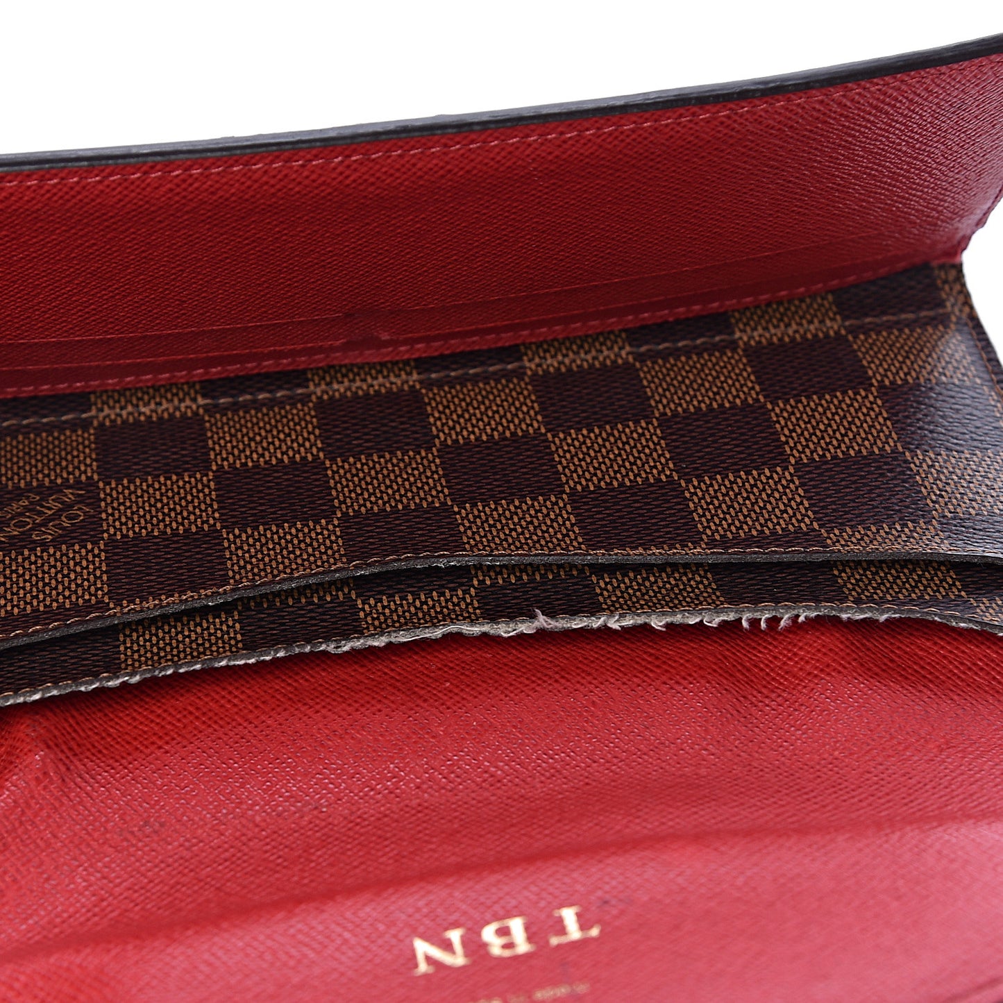 Damier Ebene Josephine Wallet Red