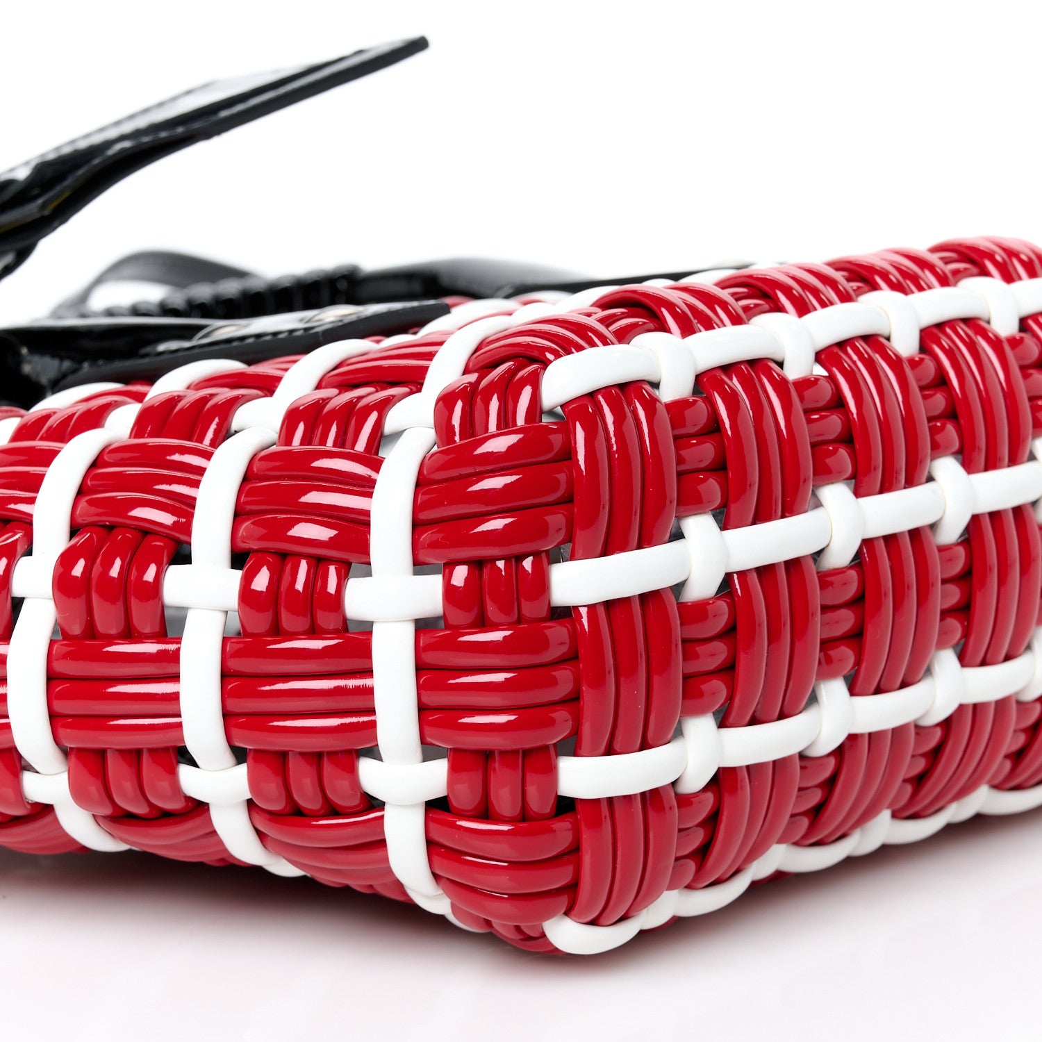 Balenciaga Faux Calfskin XXS Bistro Basket Red White 10 of 11
