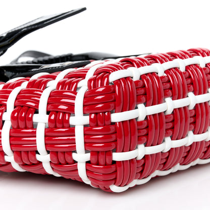Balenciaga Faux Calfskin XXS Bistro Basket Red White 10 of 11