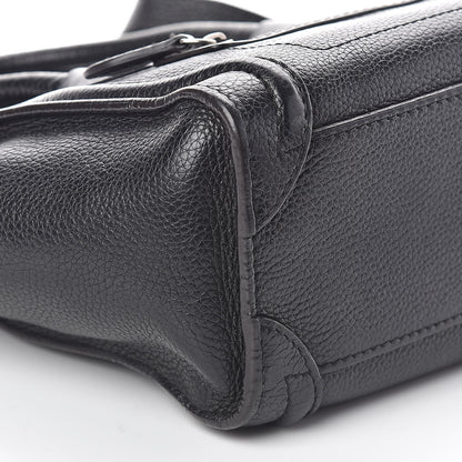 Celine Drummed Calfskin Nano Luggage Black 8 of 9