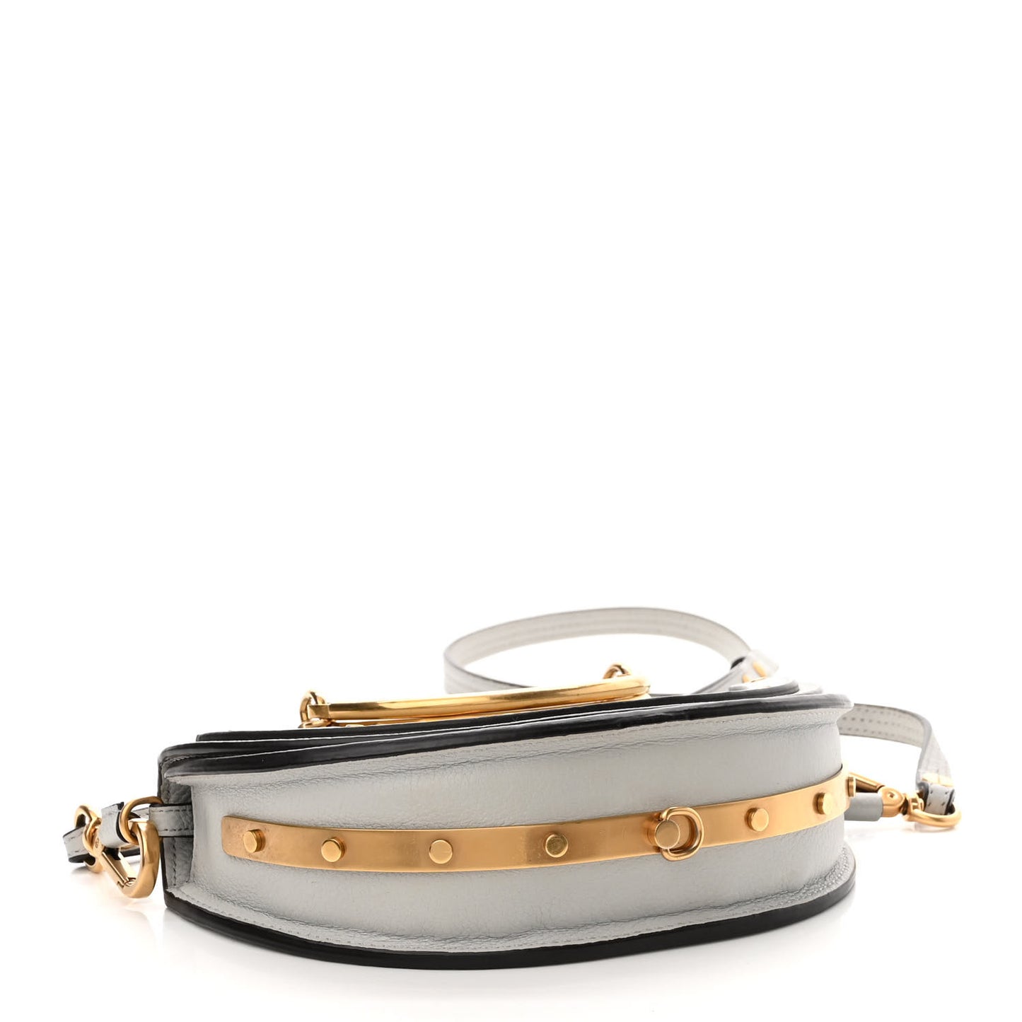 Calfskin Small Nile Bracelet Minaudiere Bag Airy Grey