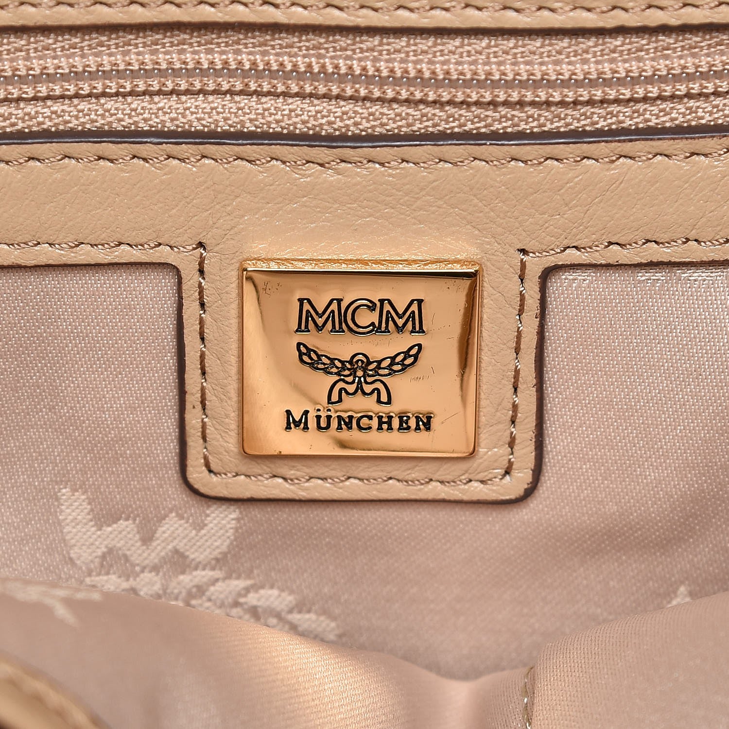 MCM Visetos Medium Studded Stark Backpack Beige 7 of 10