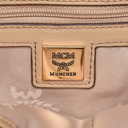 MCM Visetos Medium Studded Stark Backpack Beige 7 of 10