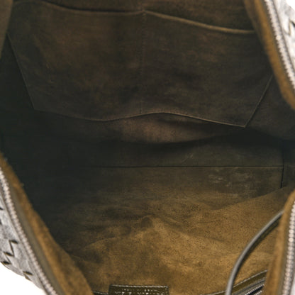 Bottega Veneta Deerskin Intrecciato Medium Traveler Hobo Kaki 5 of 10