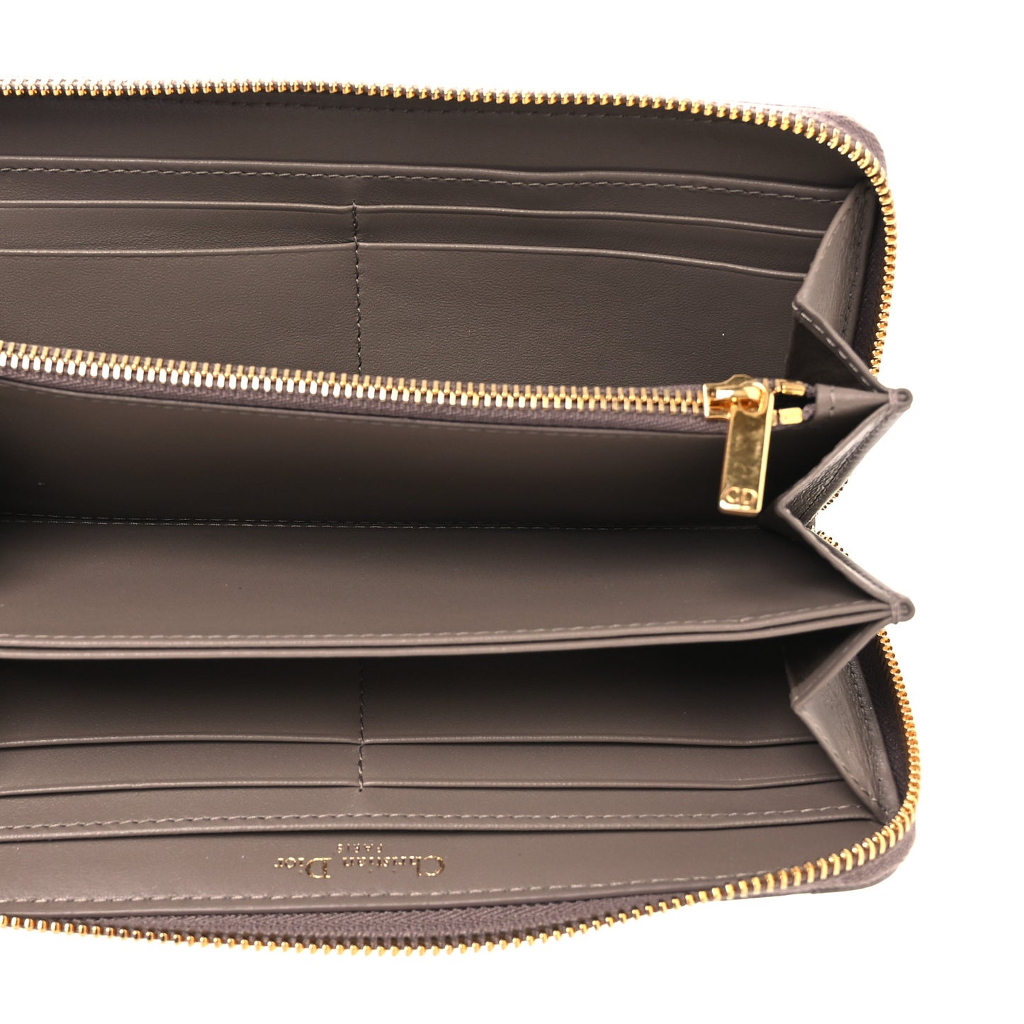 Grained Calfskin Supple Cannage Caro Zip Wallet Taupe