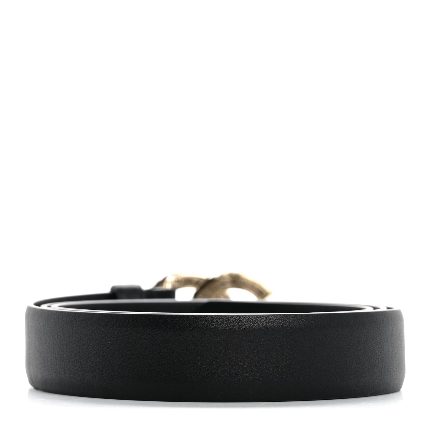 Calfskin Pearl Crystal Queen of France CC Belt 90 36 Black