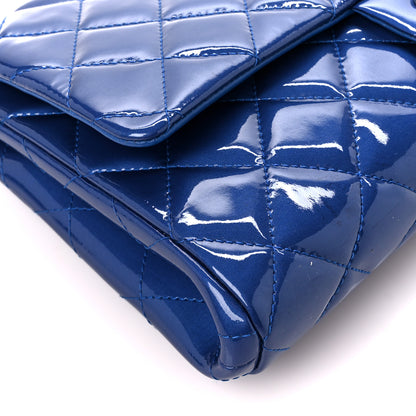 Chanel Patent Quilted Clutch with Chain Flap Blue 10 of 11