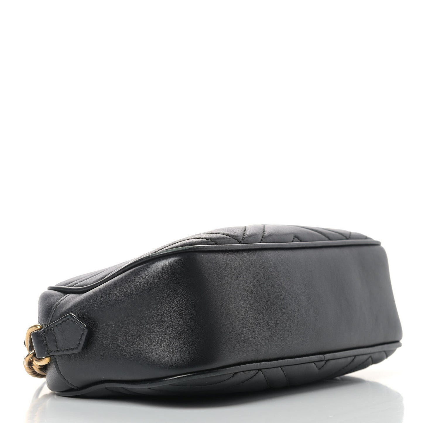 Calfskin Matelasse Small GG Marmont Chain Shoulder Bag Black