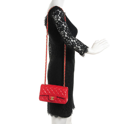 Chanel Lambskin Quilted Mini Rectangular Flap Red 2 of 8