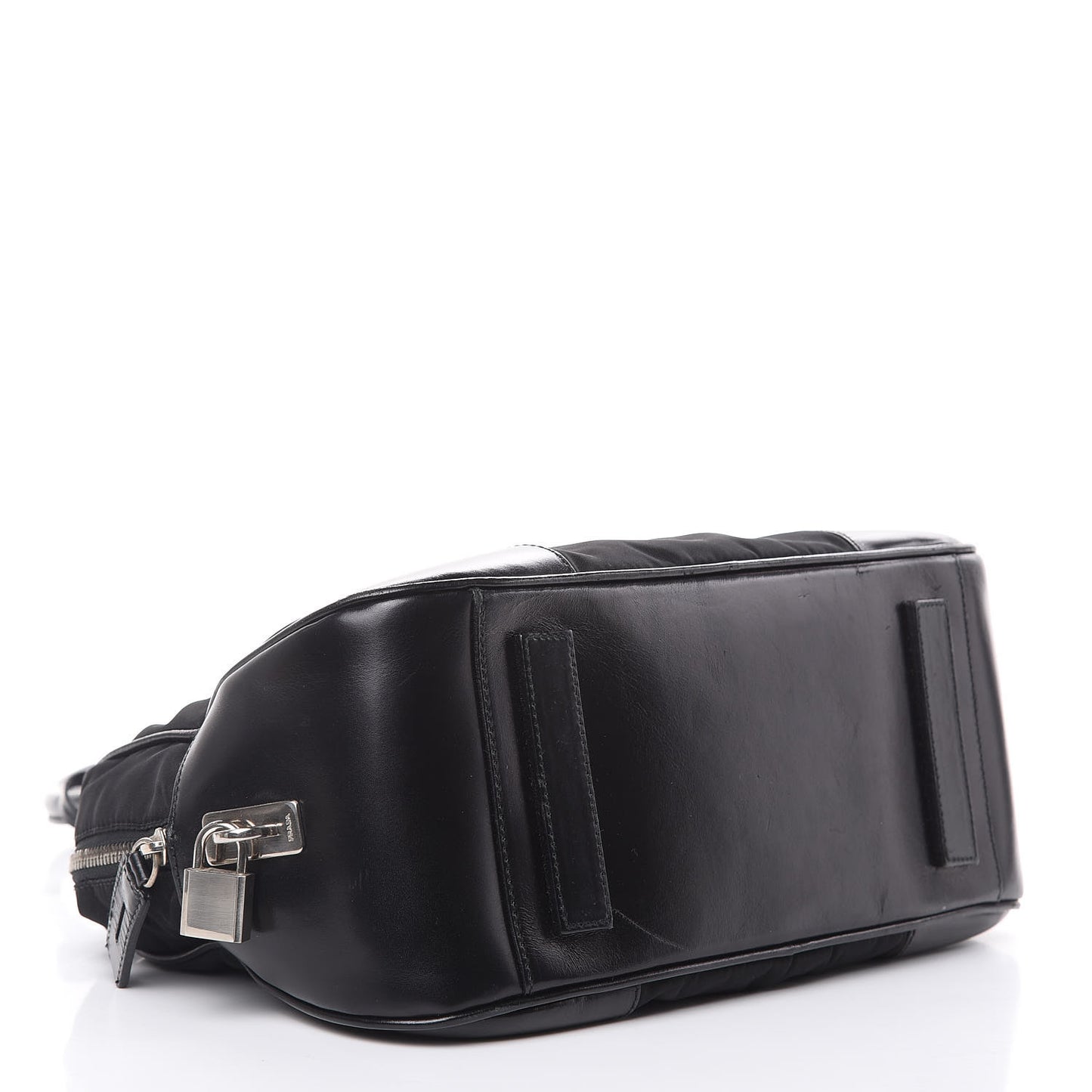 Tessuto Nylon Soft Calfskin Shoulder Bag Black