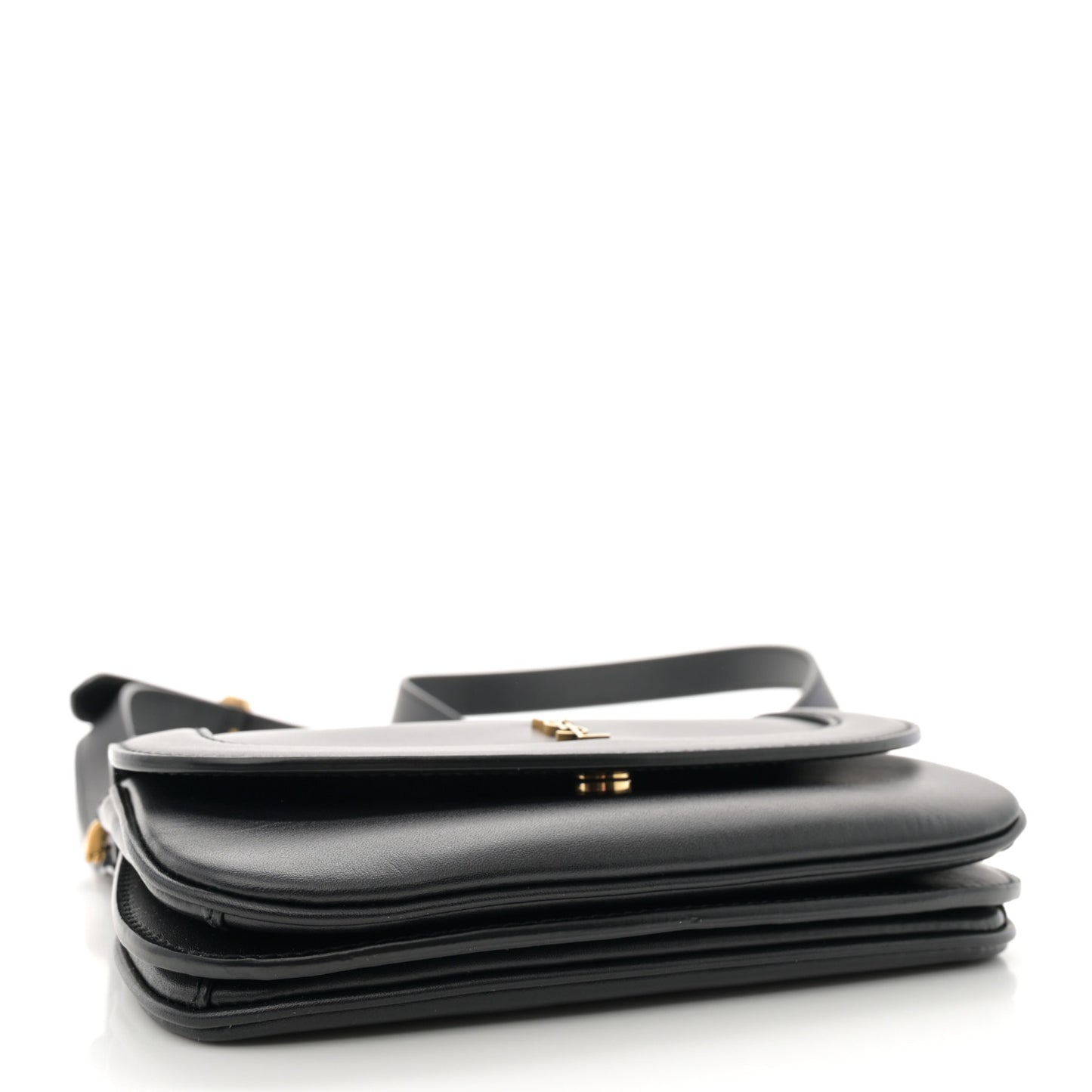 Smooth Calfskin Small Charlie Shoulder Bag Black