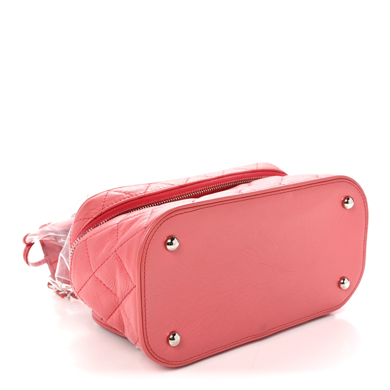 Chanel Crumpled Calfskin PVC Quilted Backpack Pink 4 of 13
