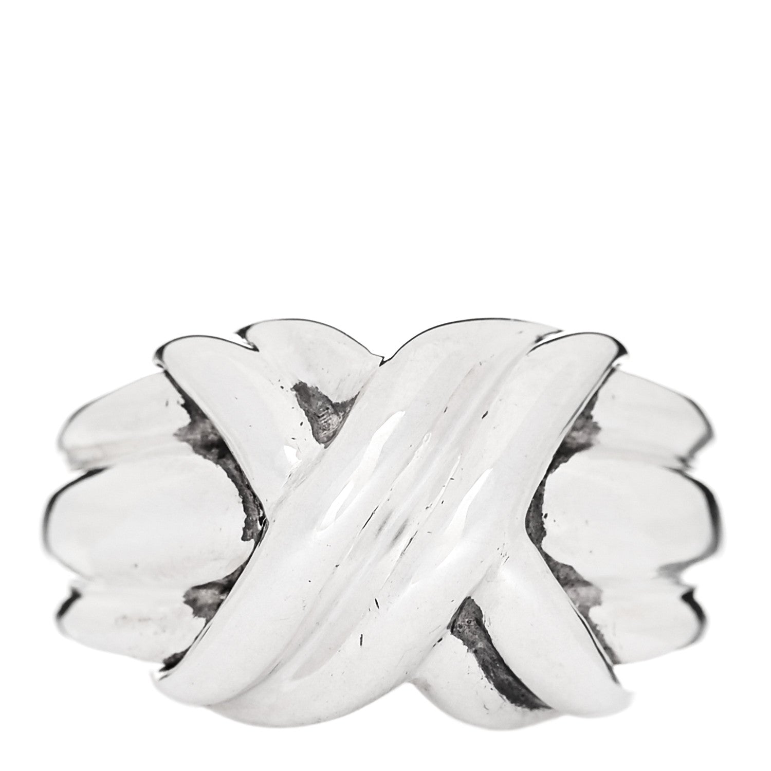 Tiffany Sterling Silver Signature X Ring 51 5.75 1 of 5