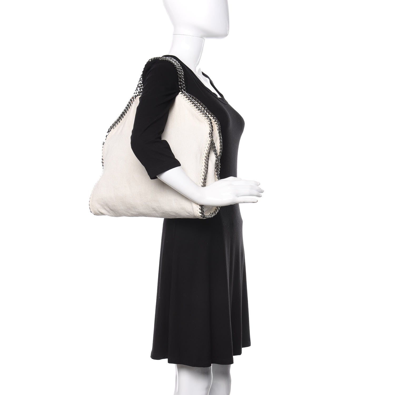 Stella McCartney Linen Falabella Fold Over Tote Pure White 3 of 10