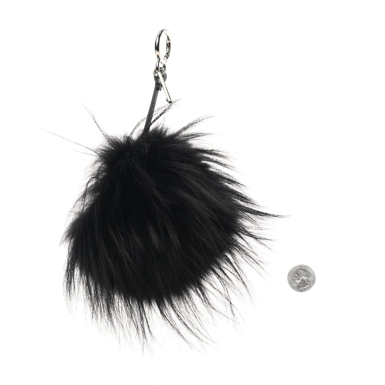 Fendi Fox Fur Shearling Crystal Pinky Punky Monster Bag Bug Charm Black Bubblegum 2 of 5