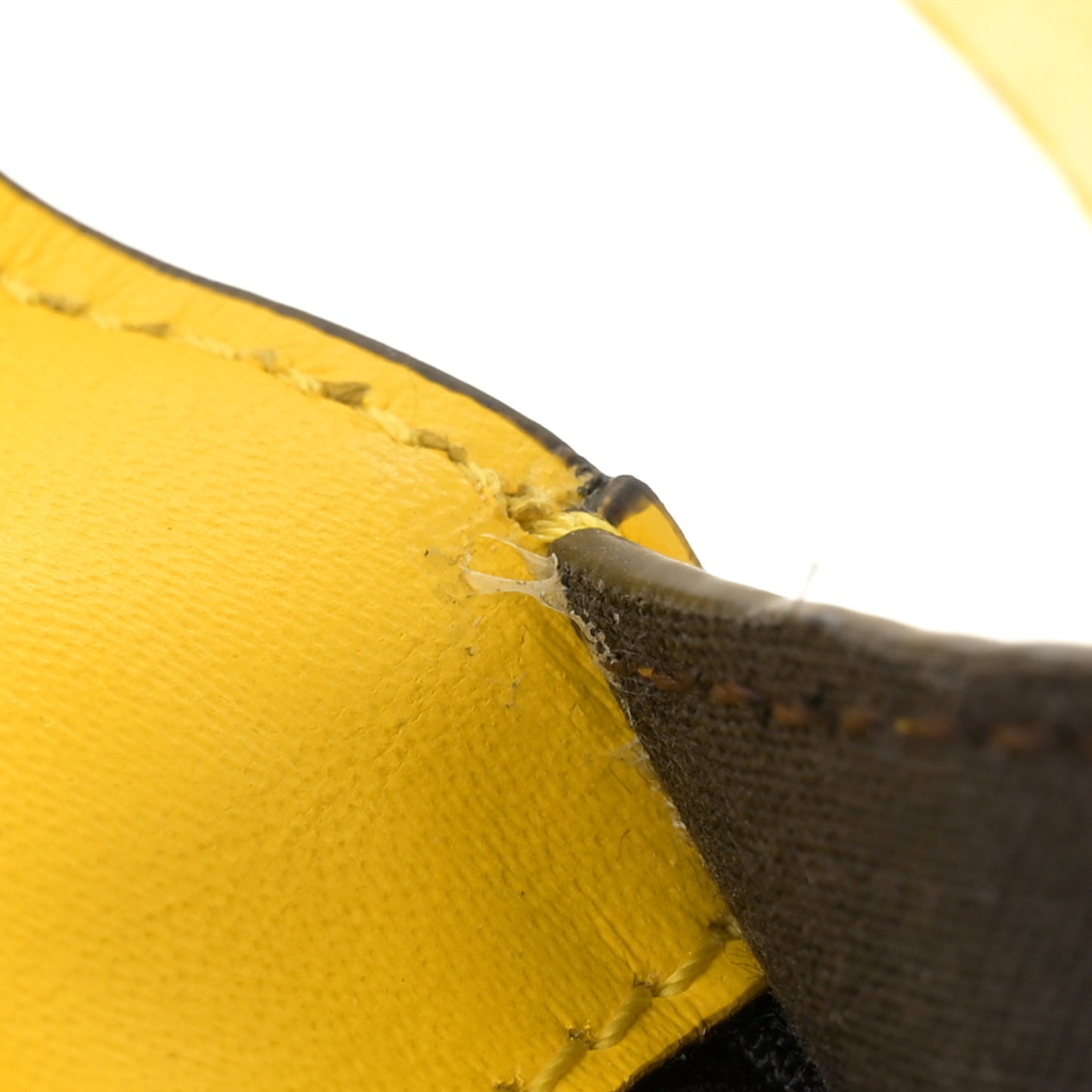 Canvas Vitello King FF Embroidered Medium Flat Baguette Grezzo Limone