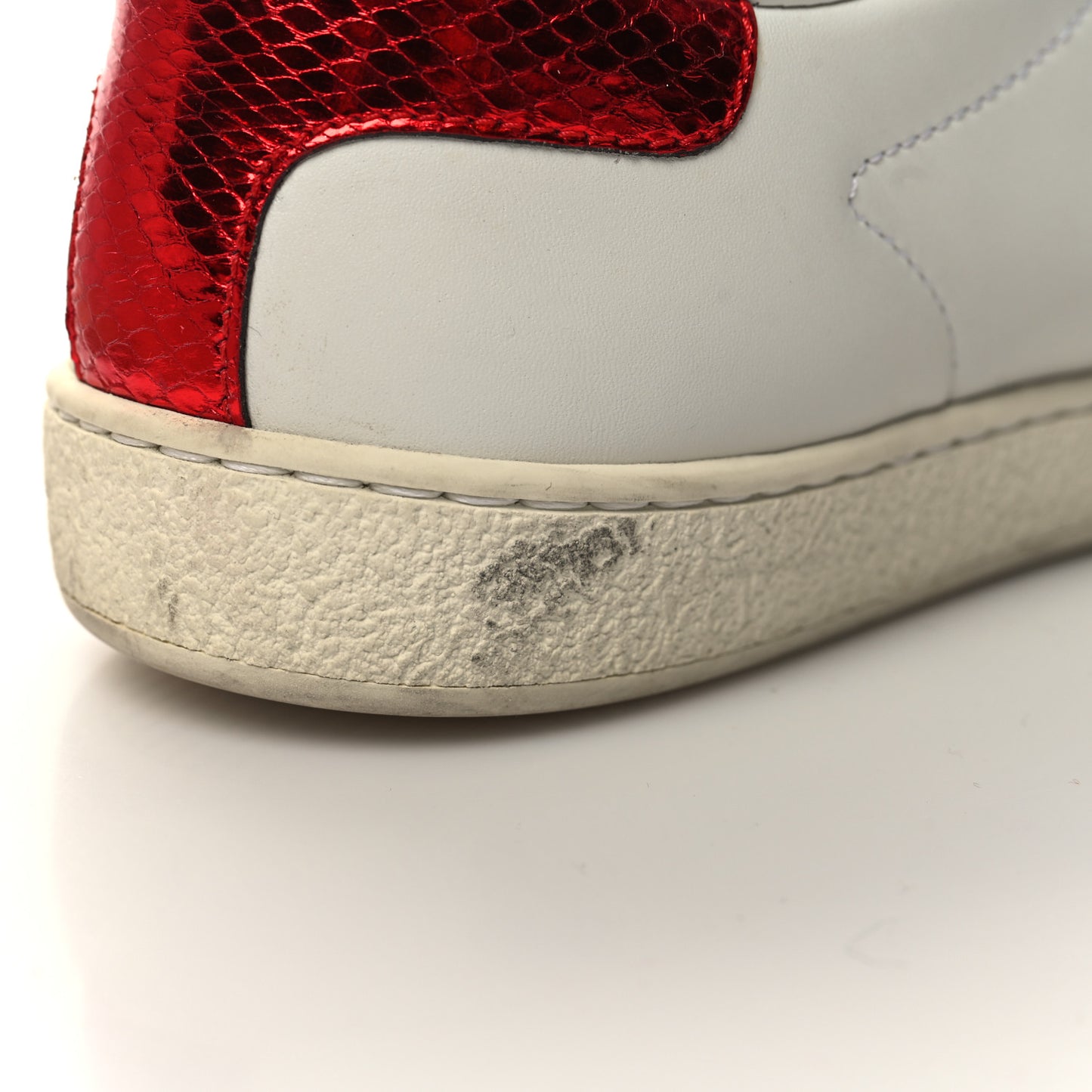 Calfskin Web Crystal Womens Mouth Ace Sneakers 37.5 White