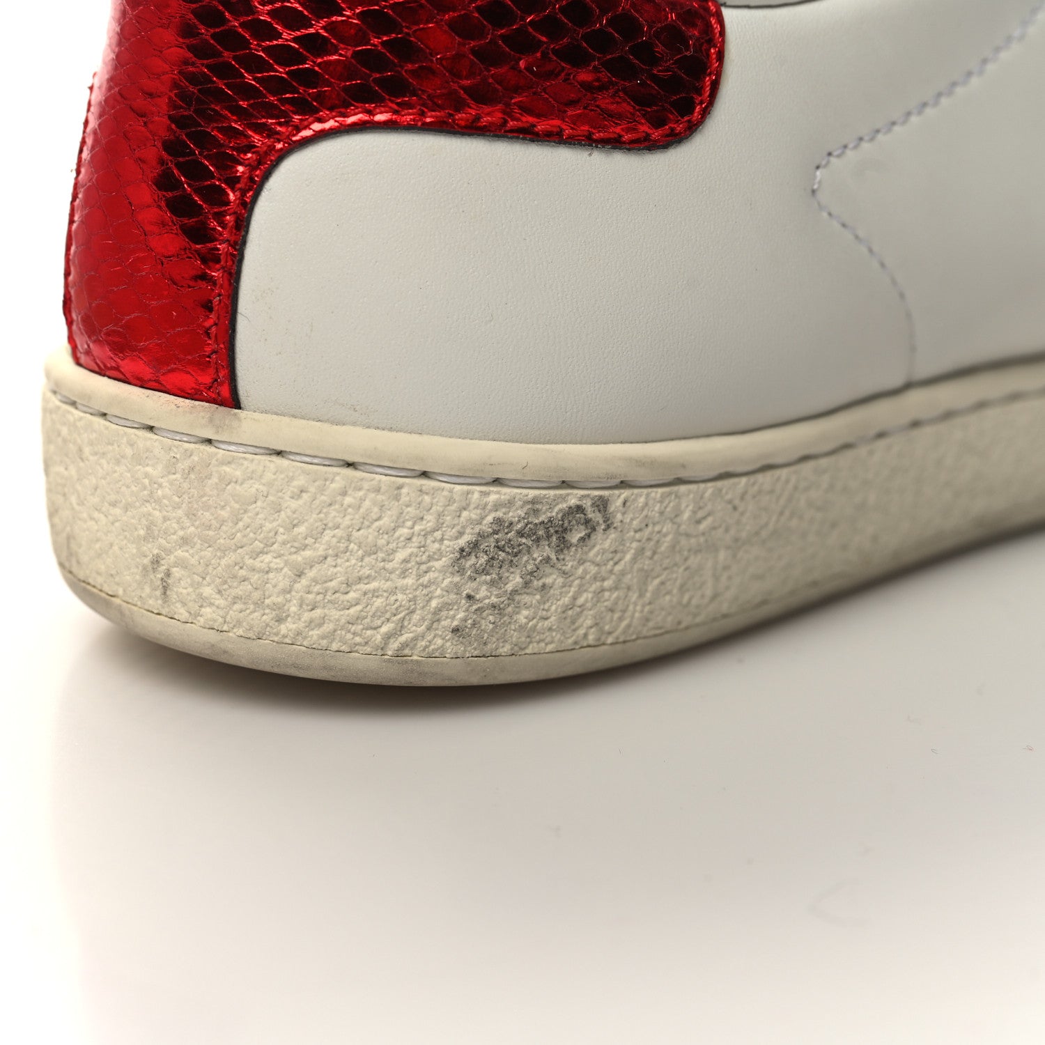 Gucci Calfskin Web Crystal Womens Mouth Ace Sneakers 37.5 White 11 of 12