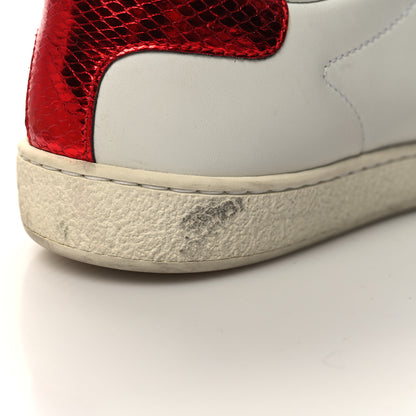 Gucci Calfskin Web Crystal Womens Mouth Ace Sneakers 37.5 White 11 of 12