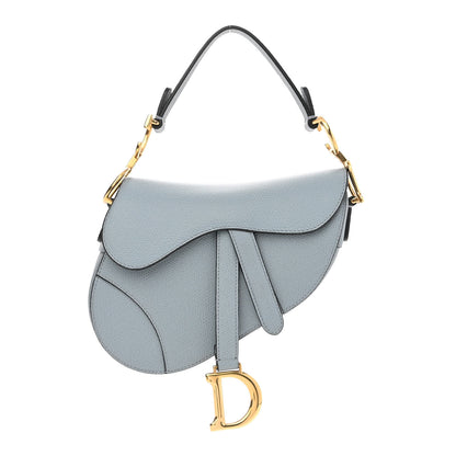 Christian Dior Grained Calfskin Mini Saddle Bag Sky Blue 1 of 11