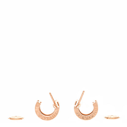 Bulgari 18K Rose Gold Diamond B.Zero1 Legend Hoop Earrings 3 of 7
