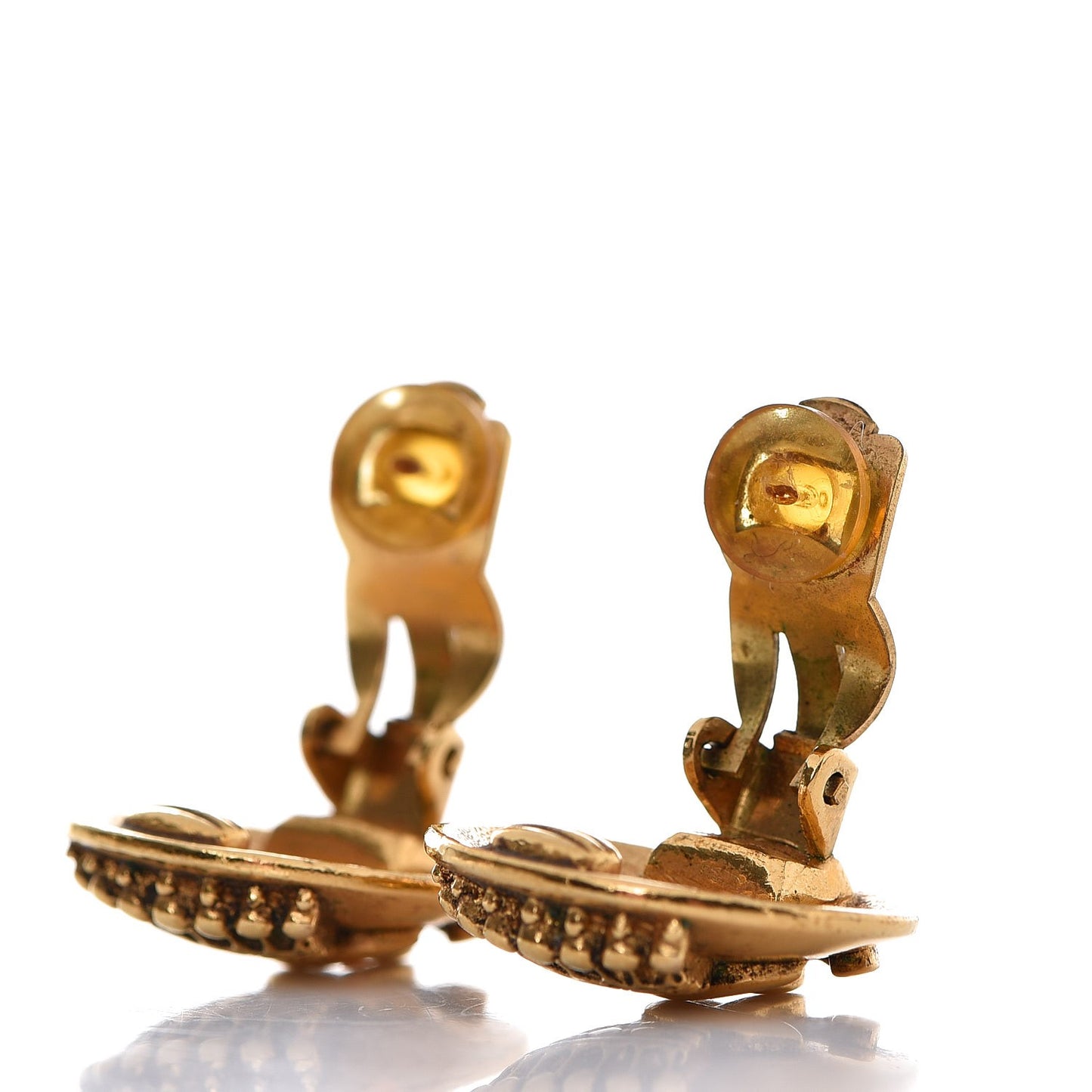 CC Crown Clip On Earrings Gold