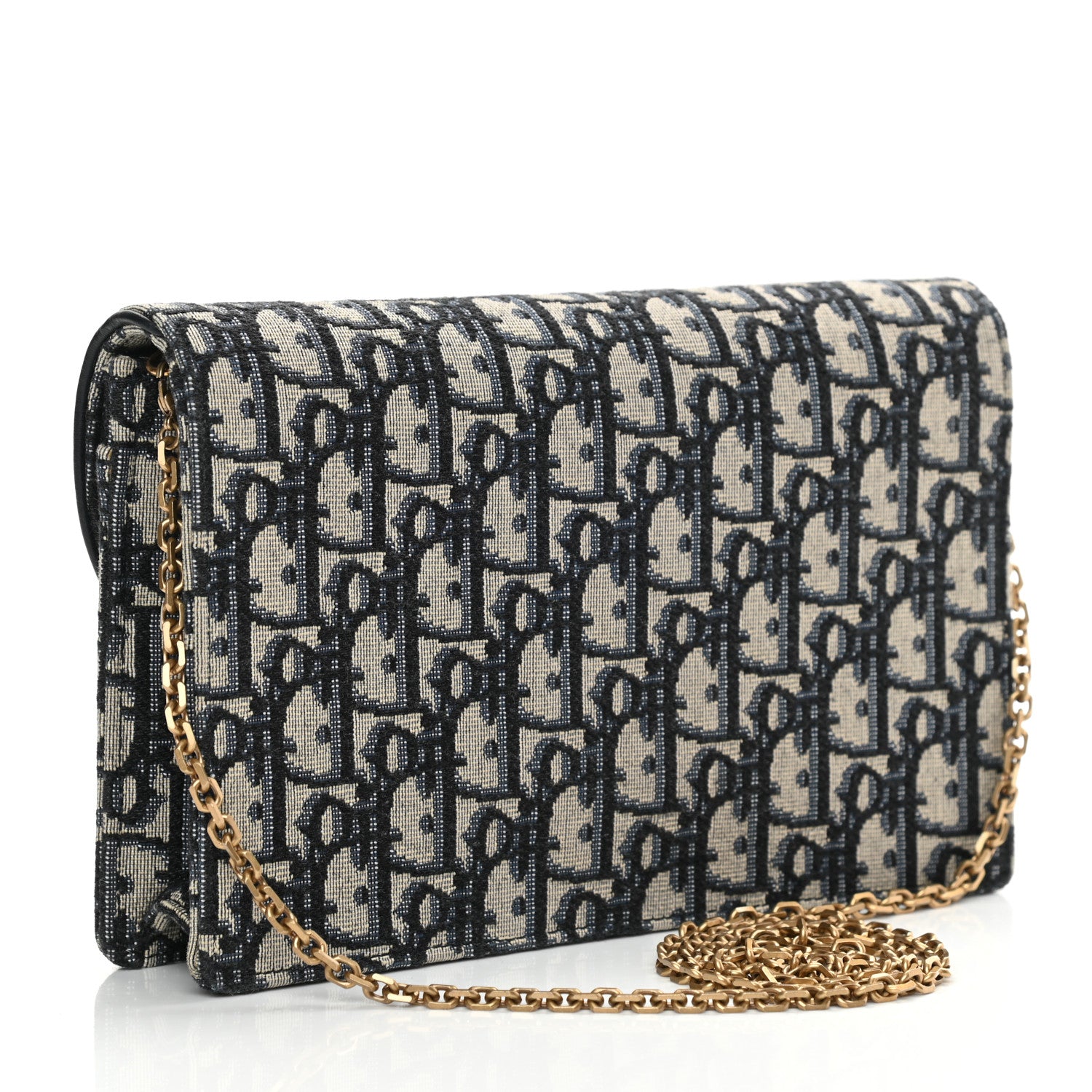 Christian Dior Oblique Saddle Chain Pouch Blue 3 of 11