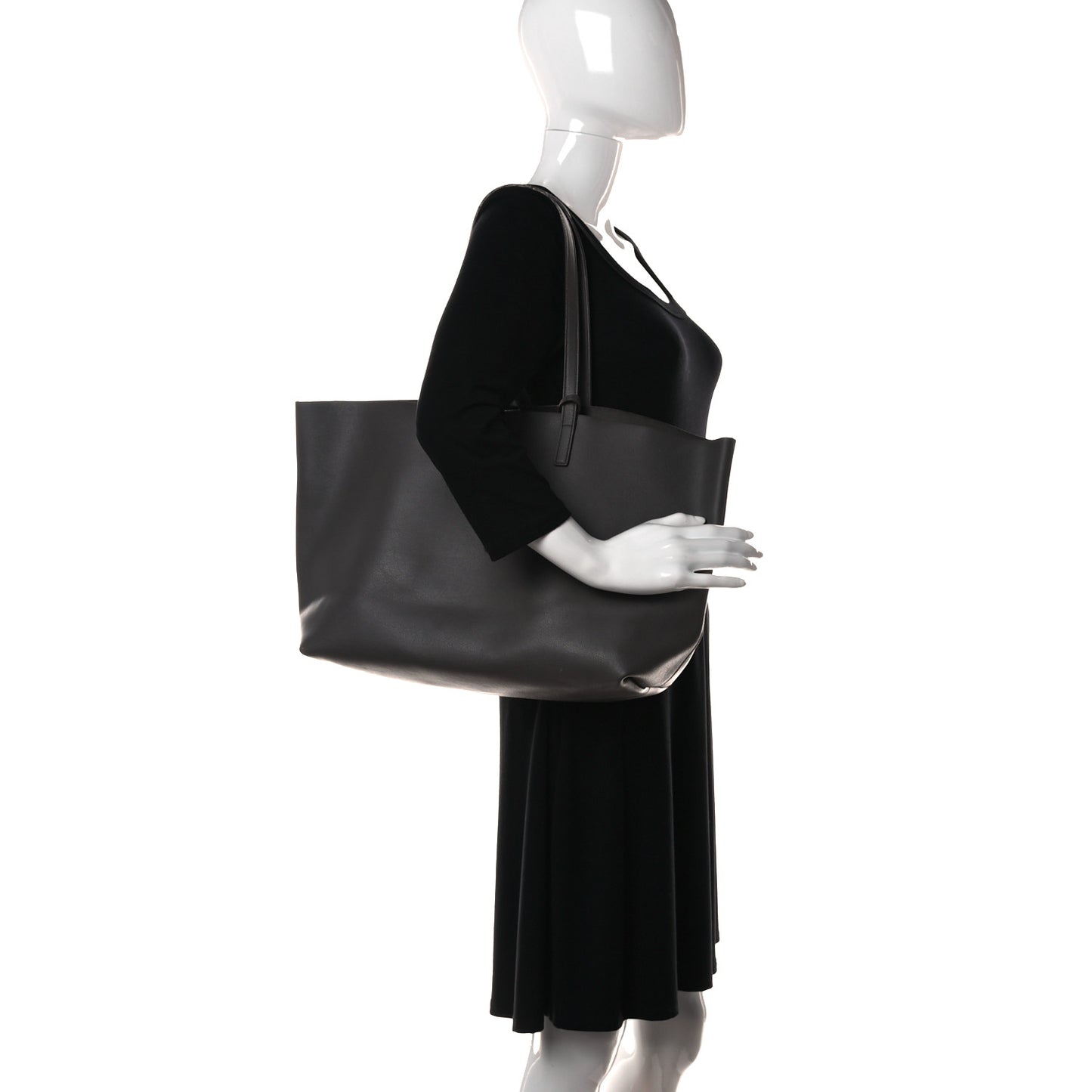 Calfskin Large Shopping Tote Dark Grey