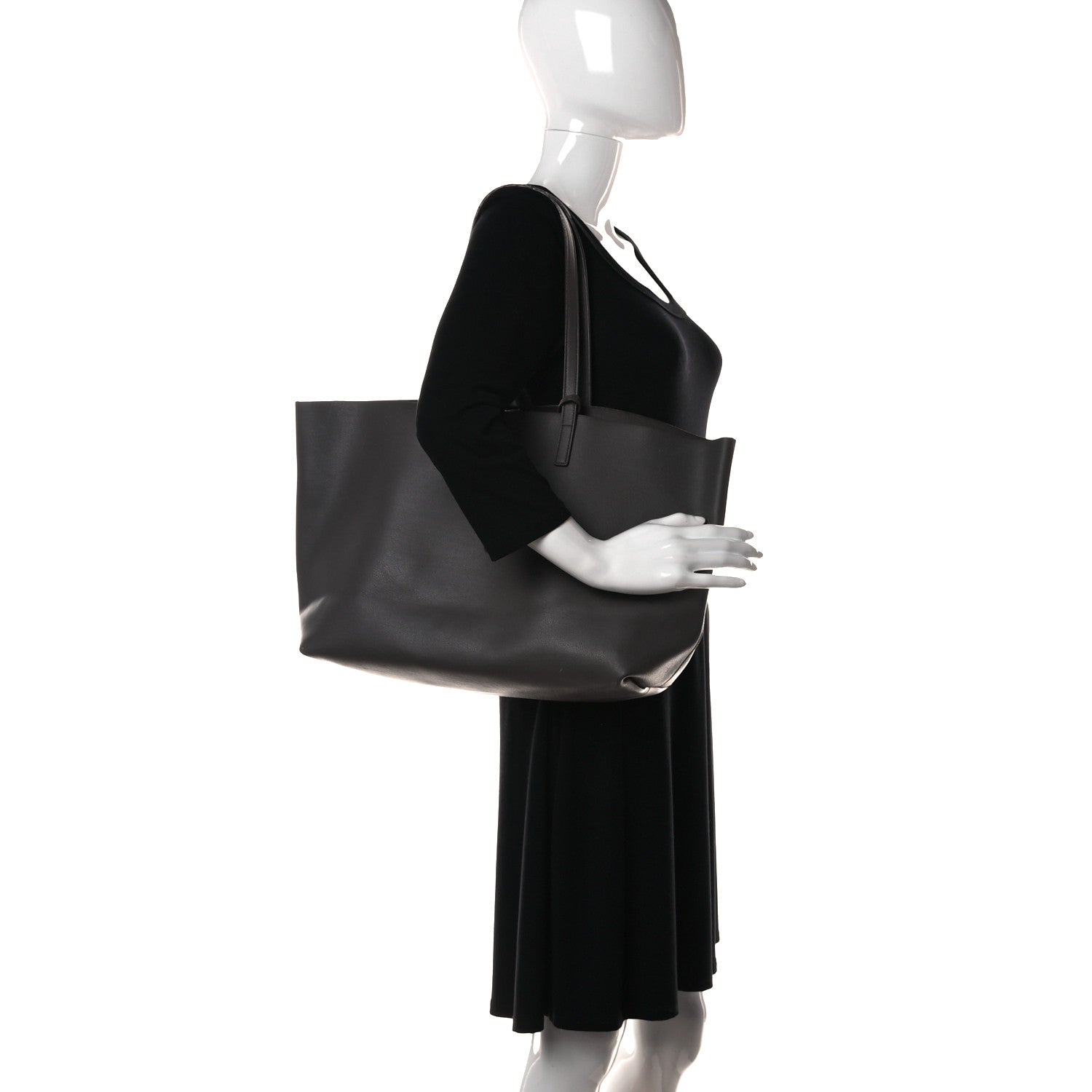 Saint Laurent Calfskin Large Shopping Tote Dark Grey 2 of 27
