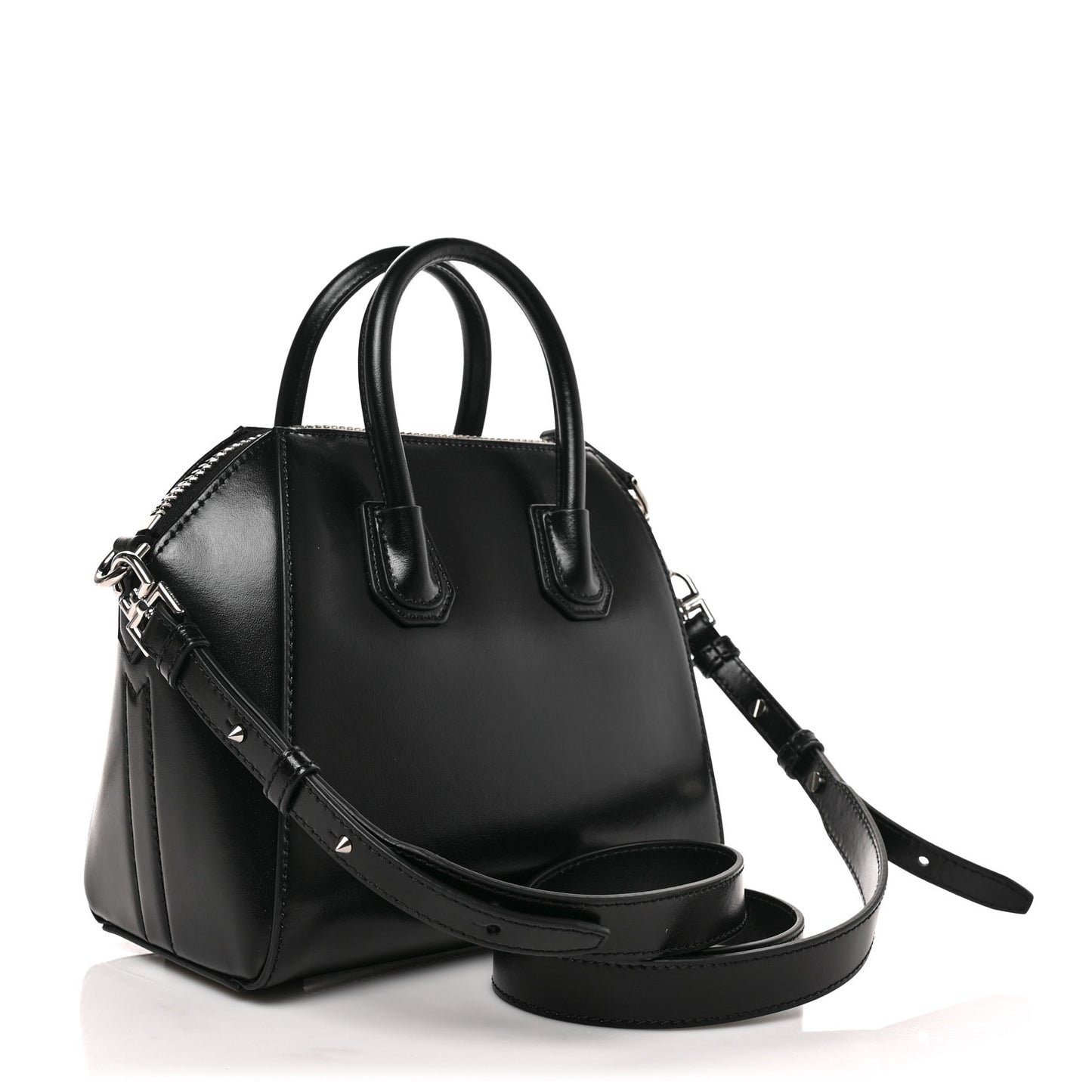 Shiny Lord Calfskin Mini Antigona Black