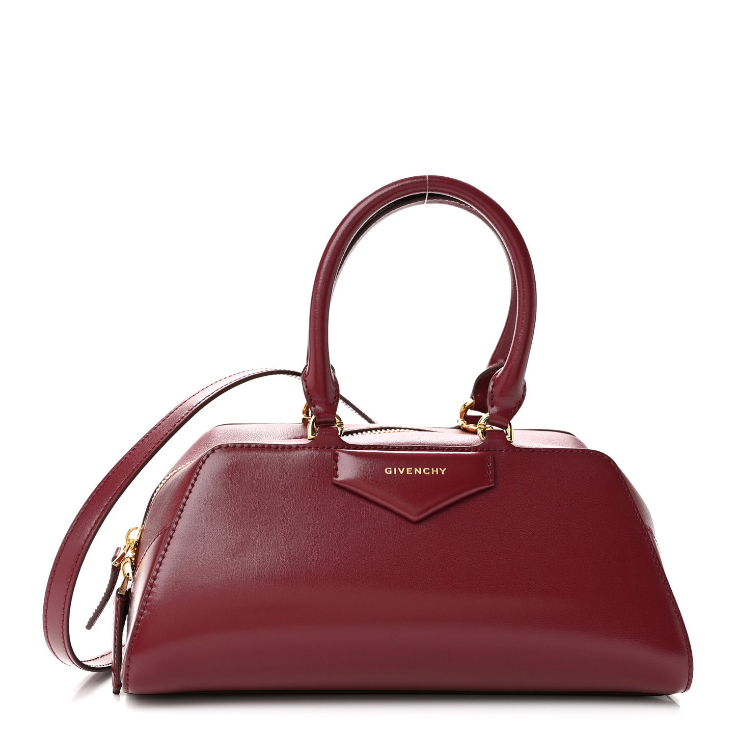 Box Calfskin East West Small Antigona  Burgundy