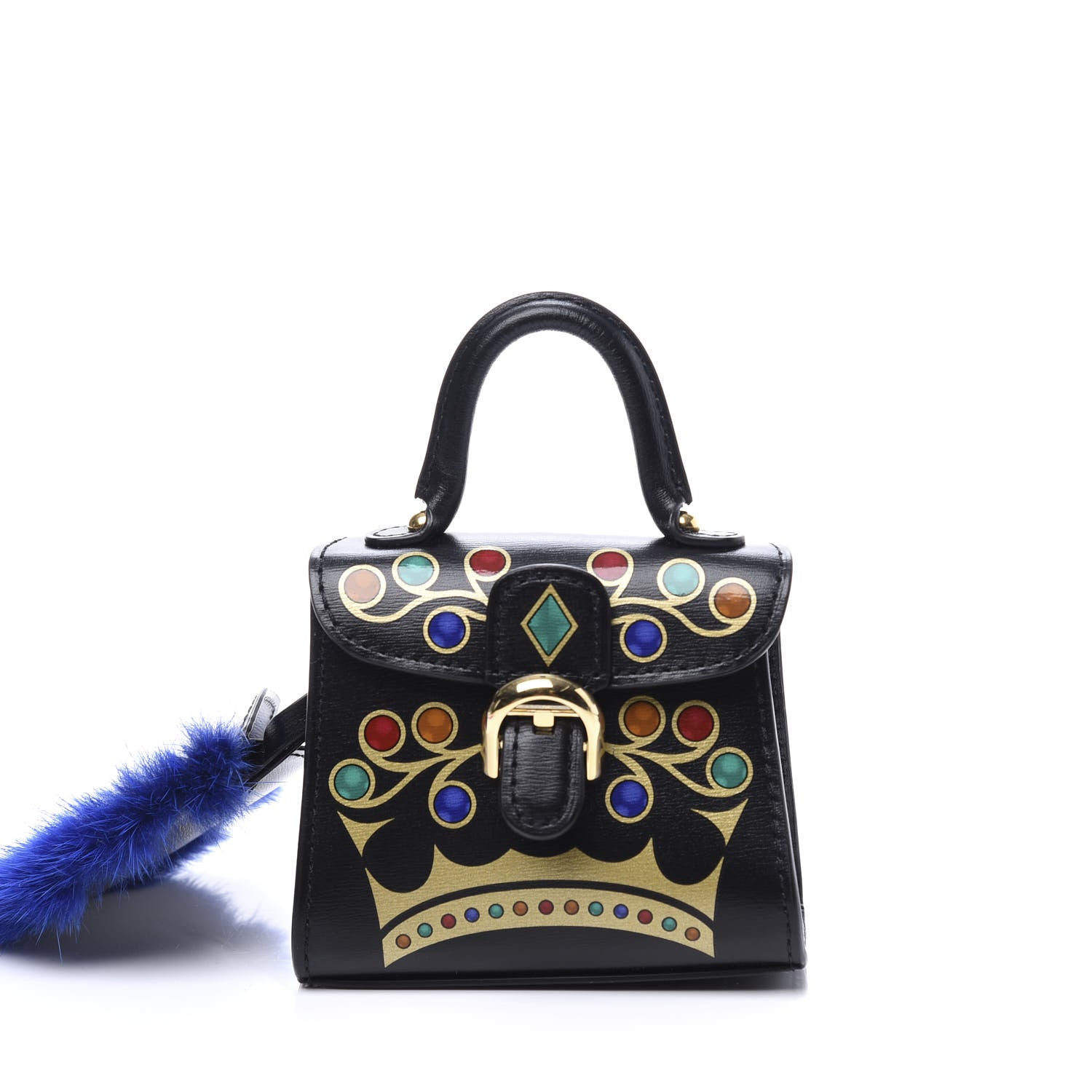 Delvaux Calfskin Print Byzantine Brillant Charm Strap Black 8 of 22