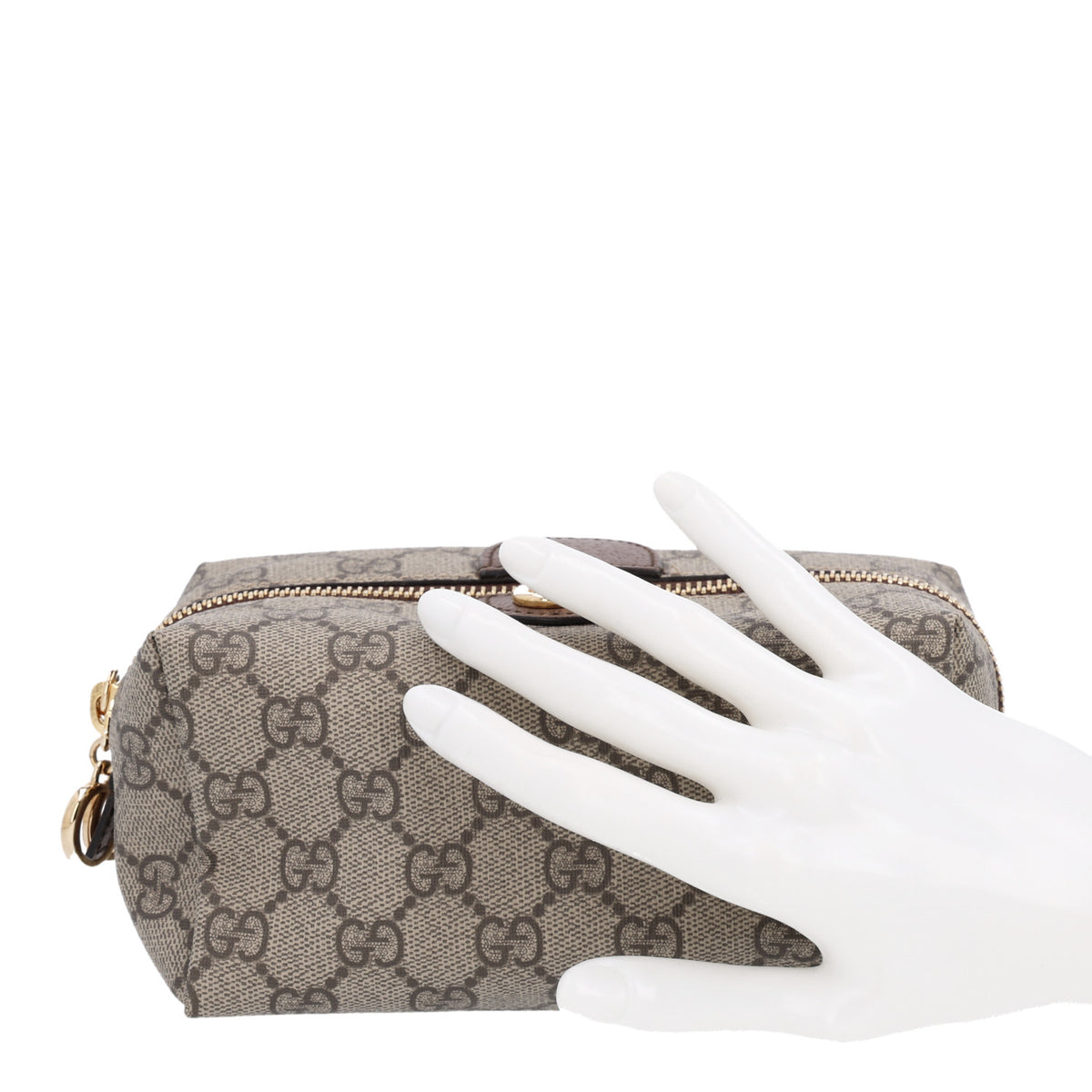 Gucci Soft GG Supreme Monogram Calfskin Medium Ophidia Cosmetic Case Beige Ebony New Acero 2 of 11