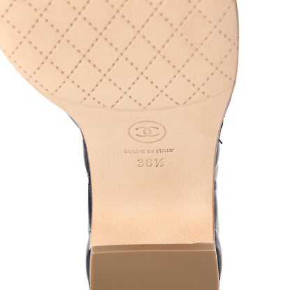 Chanel Lambskin Quilted CC Chain Mules 38.5 Navy 6 of 11