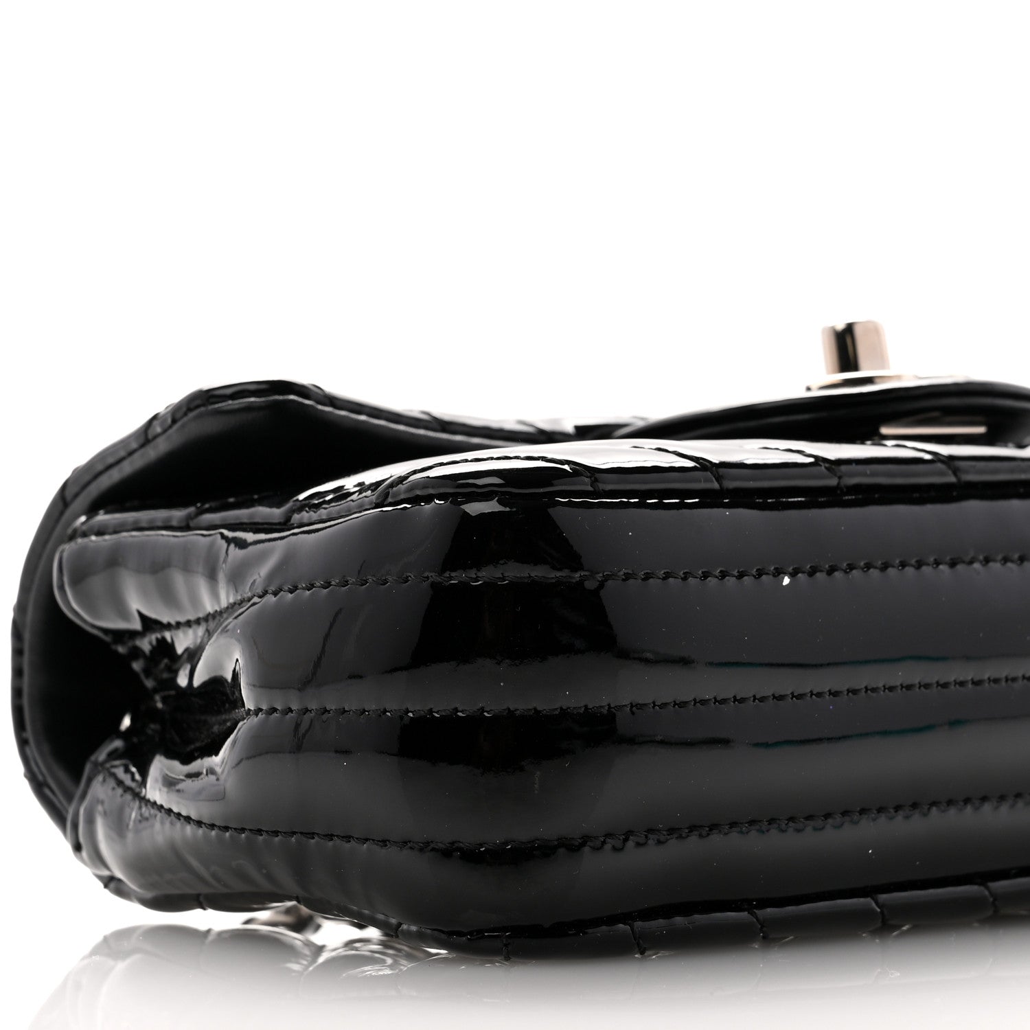 Chanel Patent Calfskin Chevron Quilted Extra Mini Flap Black 10 of 11