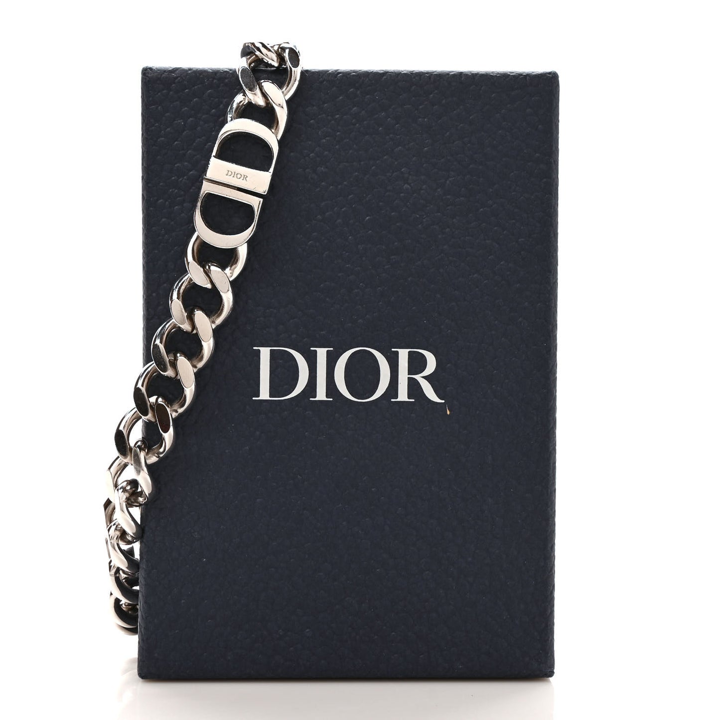 Brass CD Icon Chain Link Necklace Silver
