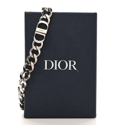 Christian Dior Brass CD Icon Chain Link Necklace Silver 5 of 5
