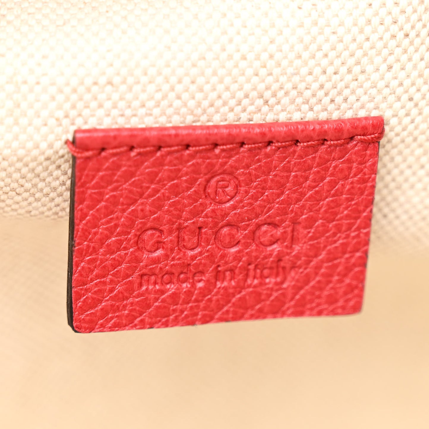 Grained Calfskin Logo Belt Bag Hibiscus Red