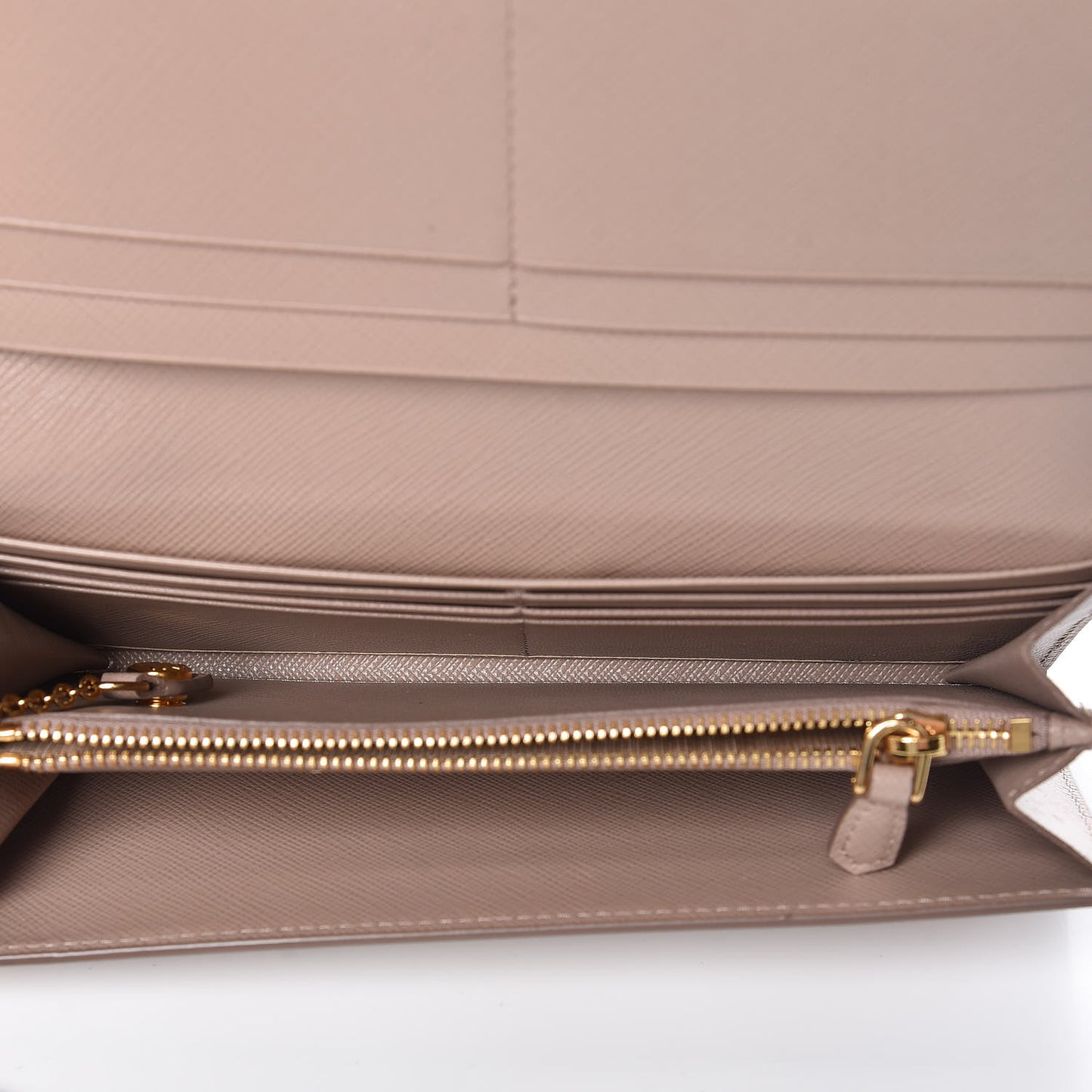 Saffiano Shine Monochrome Continental Wallet Cipria