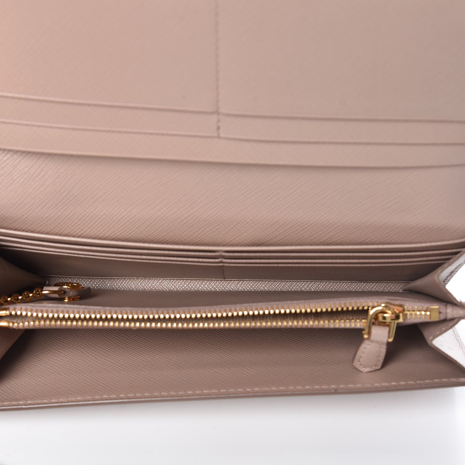 Prada Saffiano Shine Monochrome Continental Wallet Cipria 7 of 13